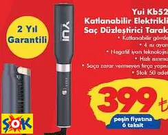 YUİ KB52 KATLANABİLİR ELEKTRİKLİ SAÇ DÜZLEŞTİRİCİ TARAK